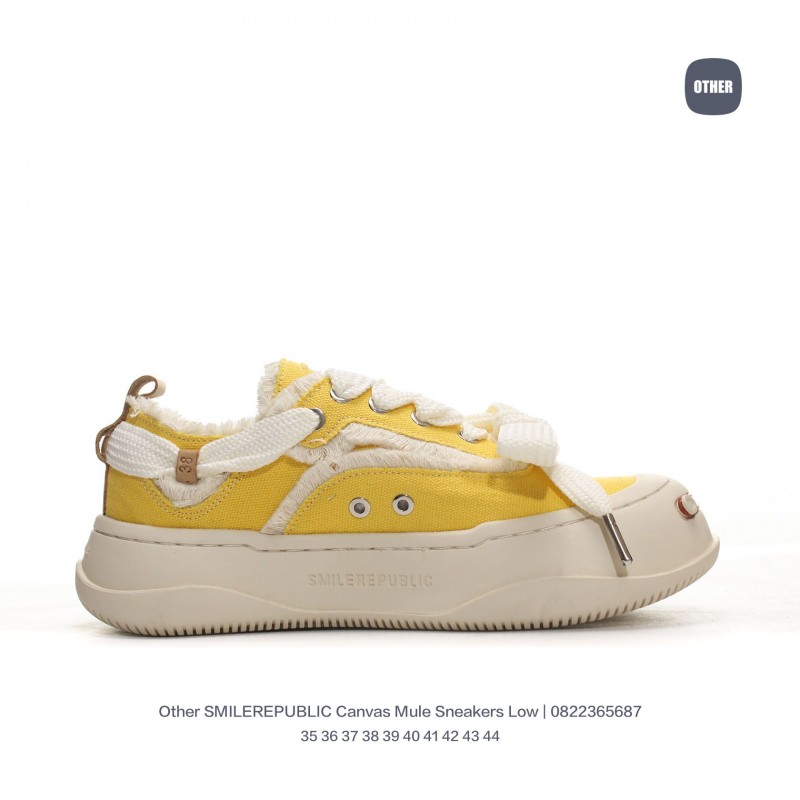 SMILEREPUBLIC 스마일리퍼블릭 캔버스 뮬 스니커즈 남녀공용품 로우 SMILEREPUBLIC 스마일리퍼블릭 캔버스 뮬 스니커즈 남녀공용품 로우