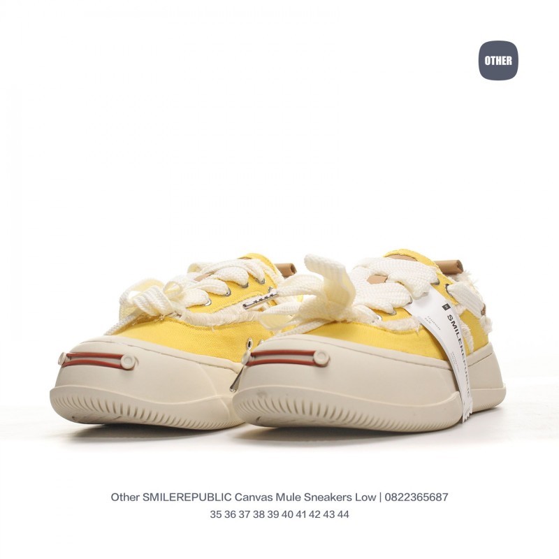 SMILEREPUBLIC 스마일리퍼블릭 캔버스 뮬 스니커즈 남녀공용품 로우 SMILEREPUBLIC 스마일리퍼블릭 캔버스 뮬 스니커즈 남녀공용품 로우